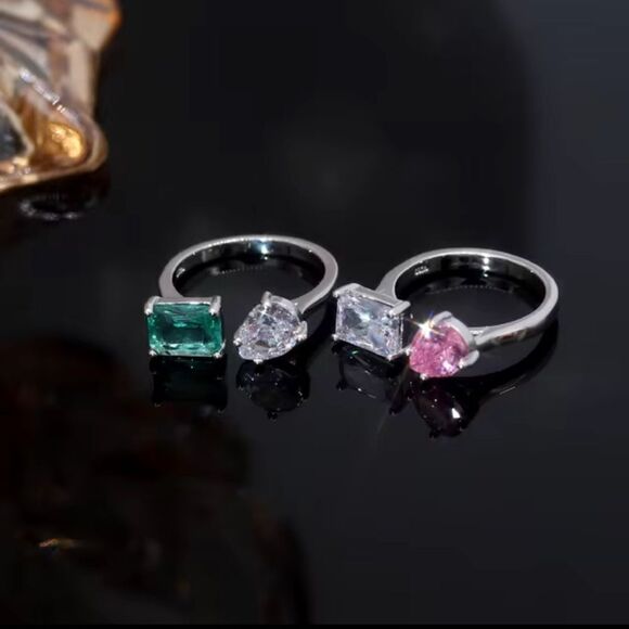 ✨ 🆕 ✨ Elegant DIAMOND Multi Gemstone Ring✨ - Picture 5 of 11